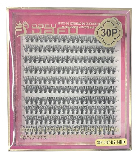Cartela de Cílios Tufo sem Nó 30P 0.07D Mix FF52 - Dafu