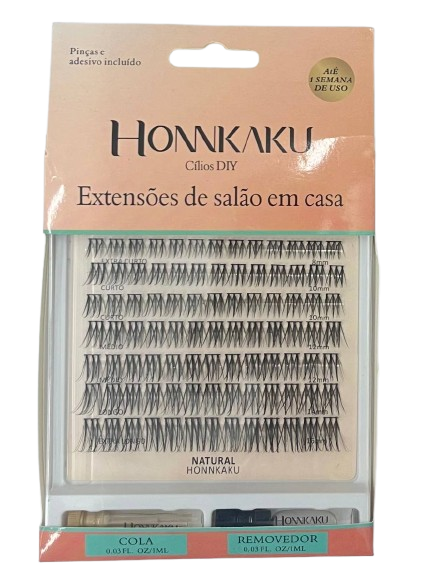 Cartela de Cílios Tufo sem Nó NATURAL - Honnkaku