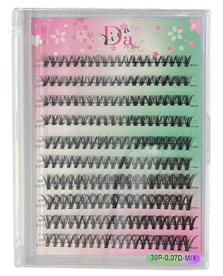 Cartela de Cílios 30P 0.07D Mix (A1914) - Da Diva