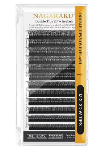 Cílios W Volume Egípcio 3D DUPLO 0.07D Mix (8-12) - NAGARAKU