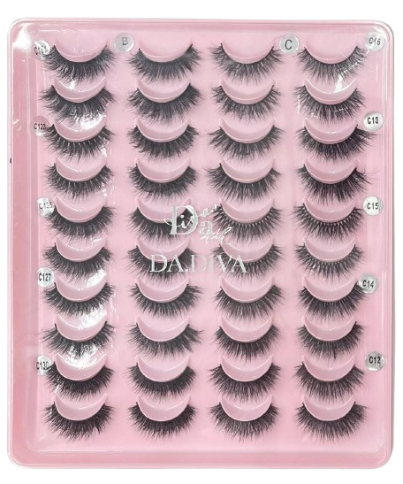 Cartela com 20 Pares de Cílios Postiços A1905 - Da Diva
