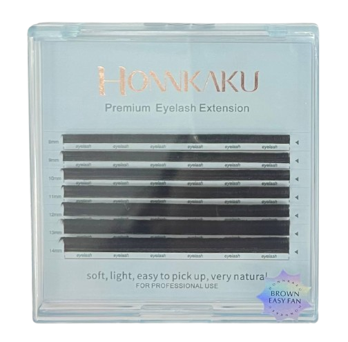Cílios Fio a Fio EASY FAN MARROM 0.07C - Honnkaku