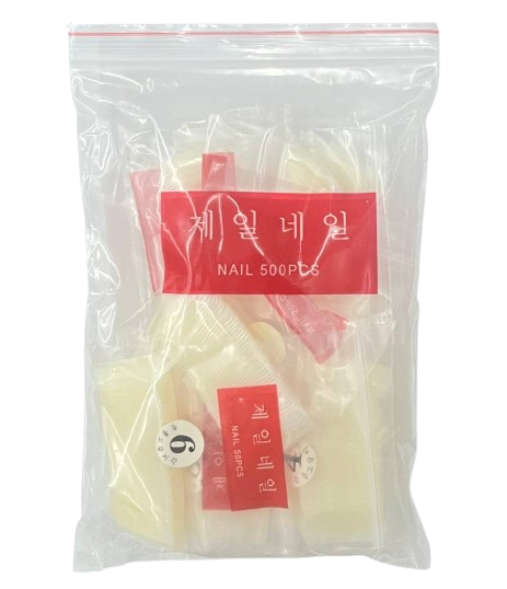 Unha Postiça Quadrada Leitosa com 500 Unidades (FY1574)