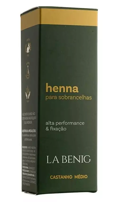 Henna para Sobrancelhas CASTANHO MÉDIO 1,25g - La Benig