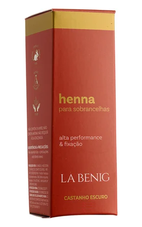 Henna para Sobrancelhas CASTANHO ESCURO 1,25g - La Benig