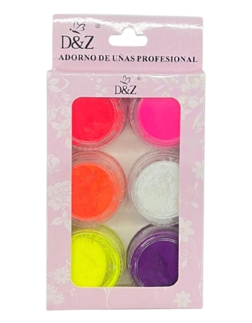 Kit de Pó Neon com 6 Unidades (8386) - D&Z