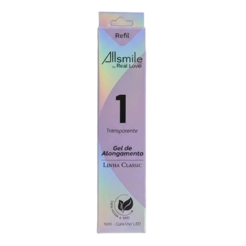 Refil Gel de Alongamento ALL SMILE 1 Transparent - Real Love