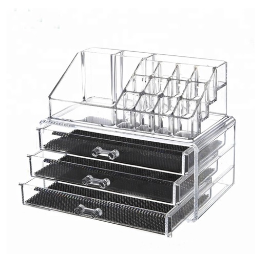 Organizador Acrílico Duplo com 3 Gavetas