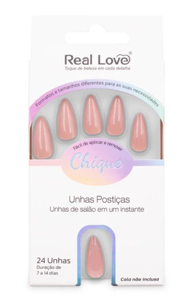 Unha Postiça PRONTA Almond XUN255 - Real Love