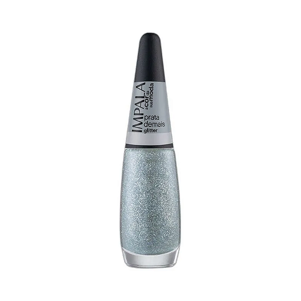 Esmalte Prata Demais Glitter - Impala