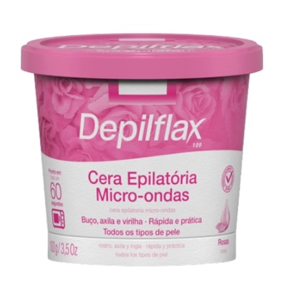 Cera Epilatória Micro-Ondas 100g Rosas - DEPILFLAX