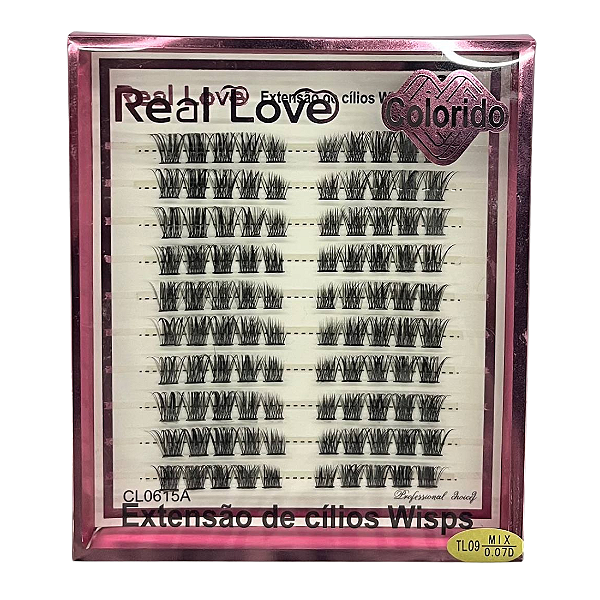 Cartela de Cílios Tufo sem Nó em Tela 0.07D TL09 (CL0615) - Real Love