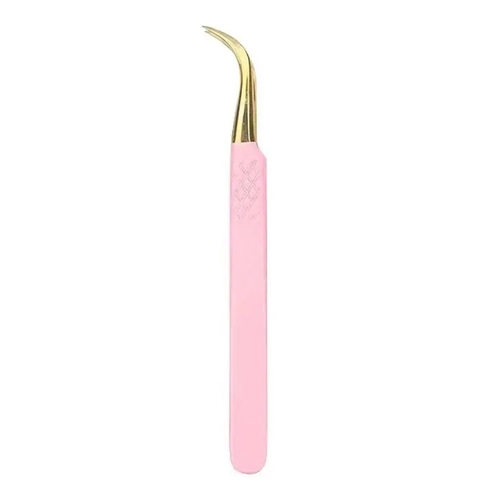 Pinça CURVA Rosa com Dourada - ZOLA