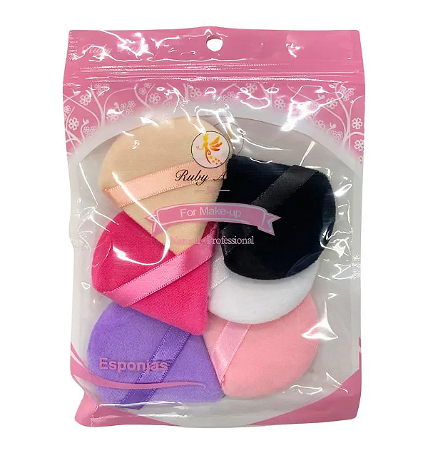 Kit com 6 Esponjas para Maquiagem WL-355 - Ruby Anjo