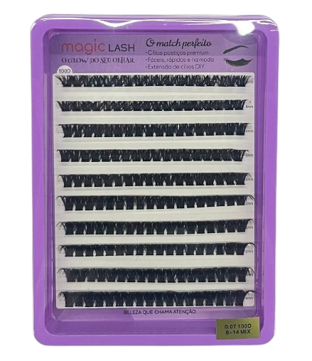 Cartela de Cílios Tufo sem Nó 100P 0.07D (No. 00124) - Magic Lash
