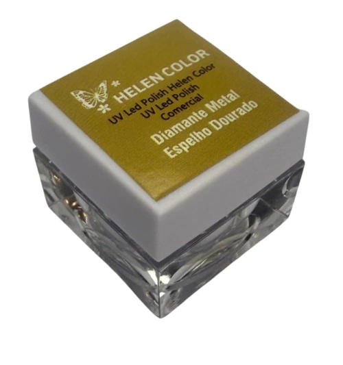 Gel Paint Diamante Metal Espelho DOURADO (001) - Hêlen Color