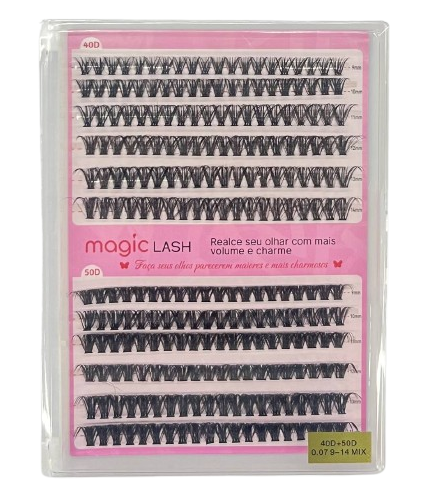Cartela de Cílios Tufo sem Nó 40P + 50P 0.07D (No. 00116) - Magic Lash