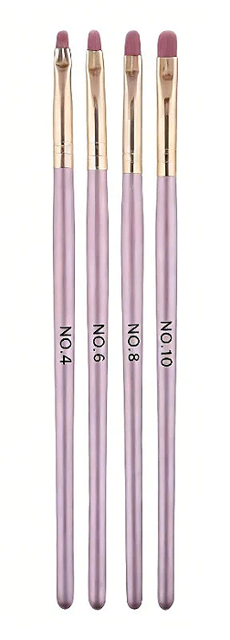 Kit com 4 Pincéis para Gel Língua de Gato LY-7111
