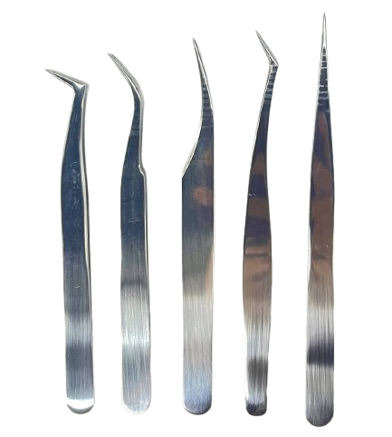 Kit com 5 Pinças para Extensão PRATA - Leefen