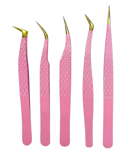 Kit com 5 Pinças para Extensão ROSA - Leefen