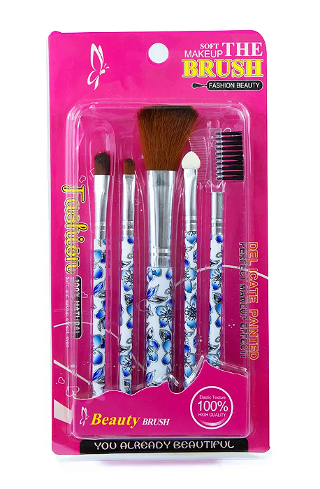 Kit com 5 Pincéis -  Makeup Brush