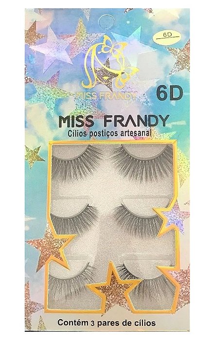 3 Pares de Cílios Postiços Artesanal 6D 01 C19-0810 - Miss Frandy