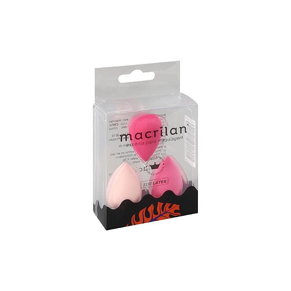 Kit com 3 Mini Esponjas para Maquiagem EJ1-31 - Macrilan