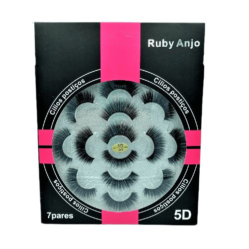 7 Pares de Cílios Postiço 5D-05 - Ruby Anjo