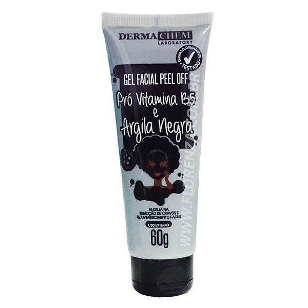 Gel Facial Peel Off Pro Vitamina B5 e Argila Negra - Dermachem