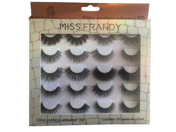 10 Pares de Cílios Postiços Artesanal 3D C19-0101 - Miss Frandy