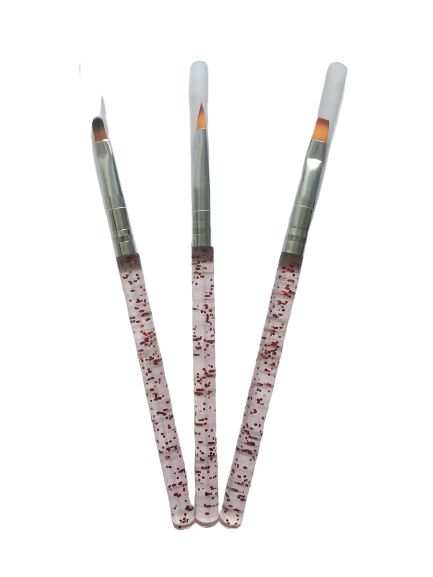 Kit com 3 Pincéis para Unha - Beauty Artists