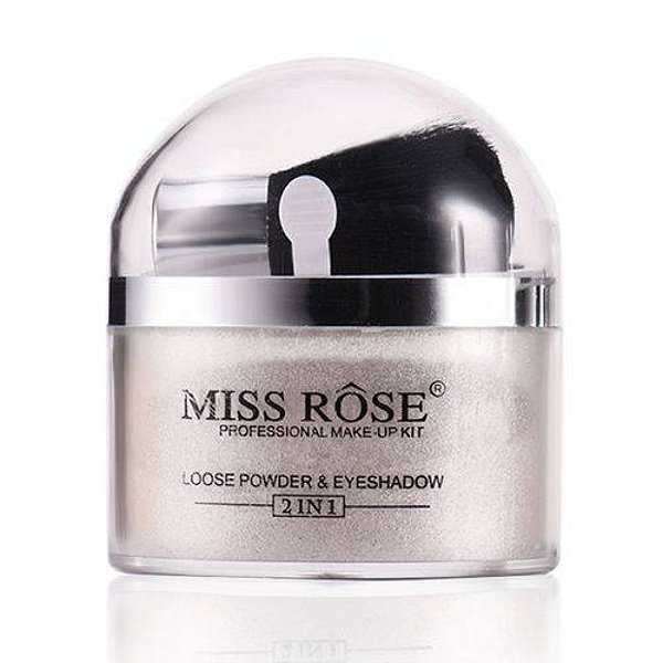 Iluminador em Pó e Sombra Loose Powder e Eyeshadow 2 em 1 Silver - Miss Rôse