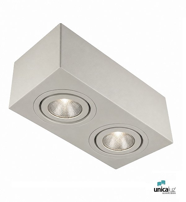 Plafon Sobrepor Foco 2XMR16 Branco - Golight - G1116/2BT