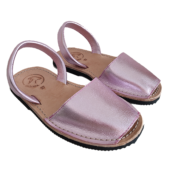 Avarca Infantil em Rosa Bebé metalizado