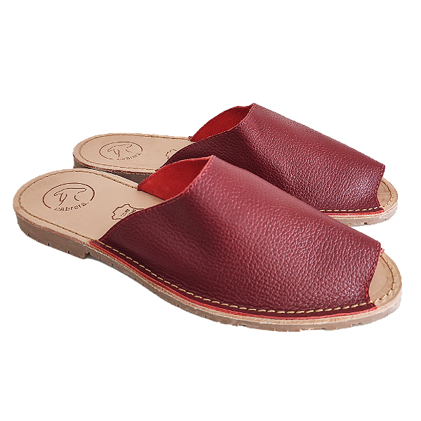 Mule Bordô em couro