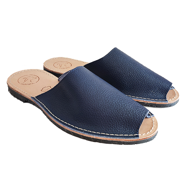 Mule Marinho em couro