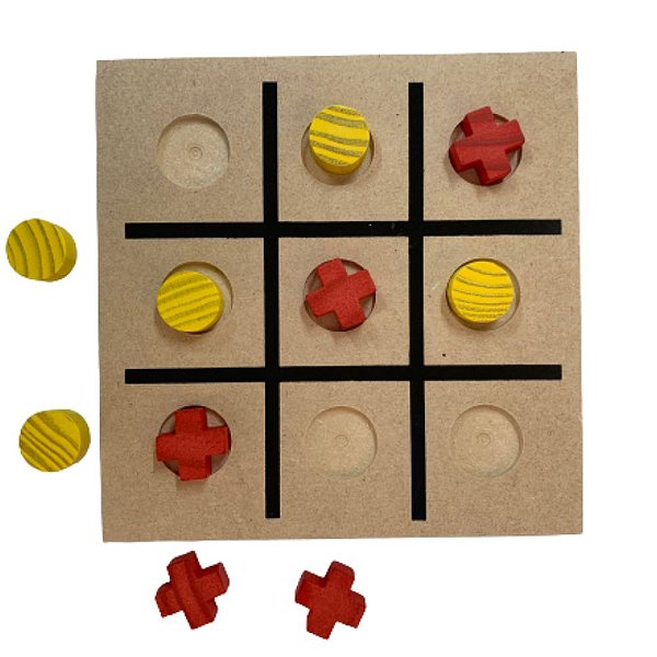 Jogo da Velha Adaptado- jogo em madeira jogo para família, jogo de inclusão  - Brinquedos Educativos e Pedagógicos - Gemini Jogos Criativos