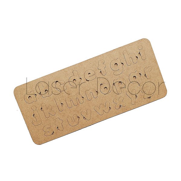 Tabuleiro Educativo Alfabeto Minusculo 45x19 cm MDF Cru