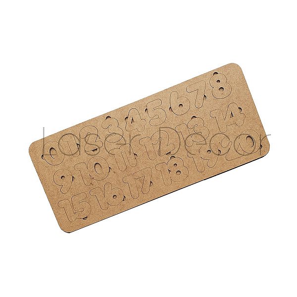 Tabuleiro Educativo Numeros 0-20 45x19 cm MDF