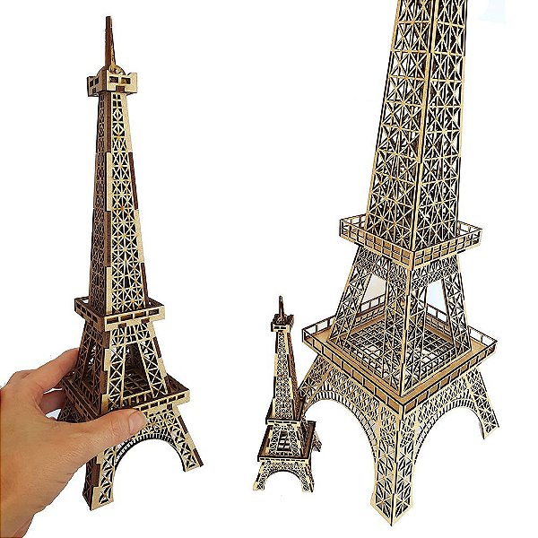 Quebra-Cabeça 3D Replica Torre Eiffel MDF Cru