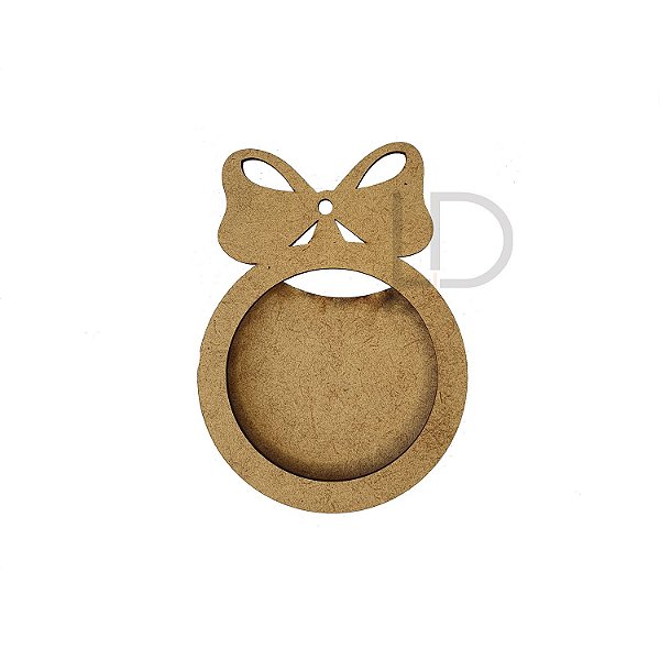 Pingente Arvore Mini Porta Retrato Redondo Laço Presente Foto 6cm MDF
