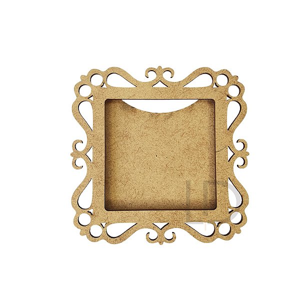 Pingente Arvore Mini Porta Retrato Quadrado Arabesco Foto 6cm MDF