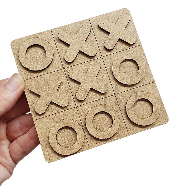 Mini Tabuleiro Infantil Jogo da Velha 10 cm MDF Cru