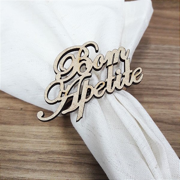 Argola Porta Guardanapo Aplique Bom Apetite