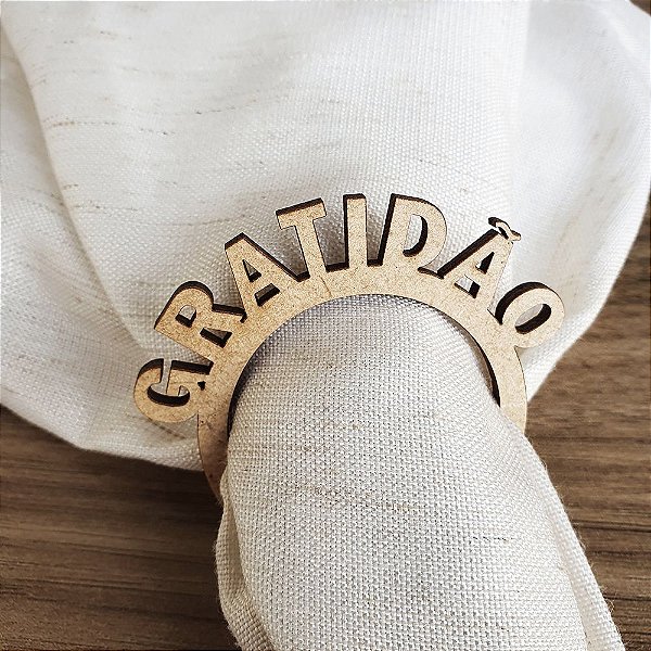 Argola Porta Guardanapo M24 Palavra Gratidão