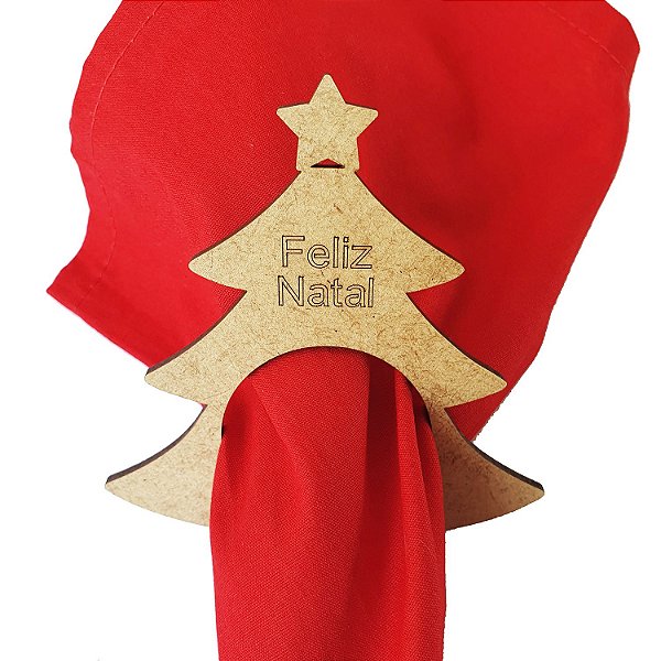 Argola Porta Guardanapo NT15 Natal Arvore Feliz Natal