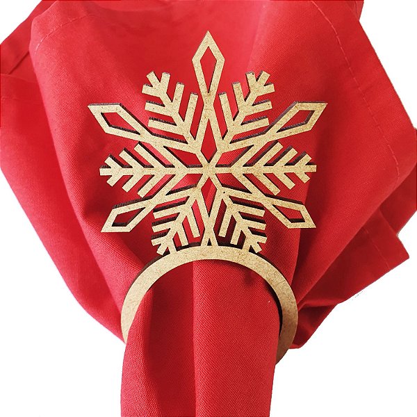 Argola Porta Guardanapo NT16 Natal Floco de Neve