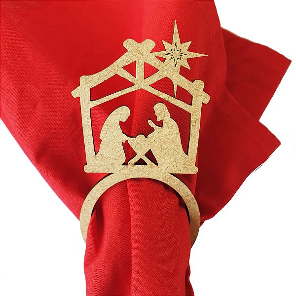 Argola Porta Guardanapo NT17 Natal Presépio