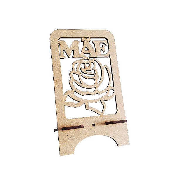 Porta Celular Dia da Mães Mãe Rosa MDF