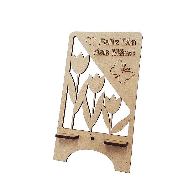 Porta Celular Dia da Mães Tulipa MDF